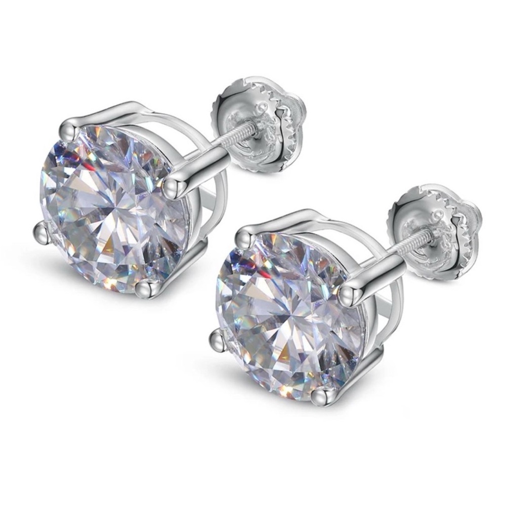 6ct Certified Classic Solid 925 Sterling Silver M… - image 1